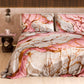 Drap housse, dessus de lit et taies d'oreiller élégants effet marbre rose - PINKERELLE