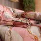 Drap housse, dessus de lit et taies d'oreiller élégants effet marbre rose - PINKERELLE
