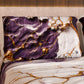 Coppia Federe Cuscino Eleganti Effetto Marmo Viola