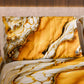Paire de Taies d'Oreiller Élégantes Effet Marbre Jaune