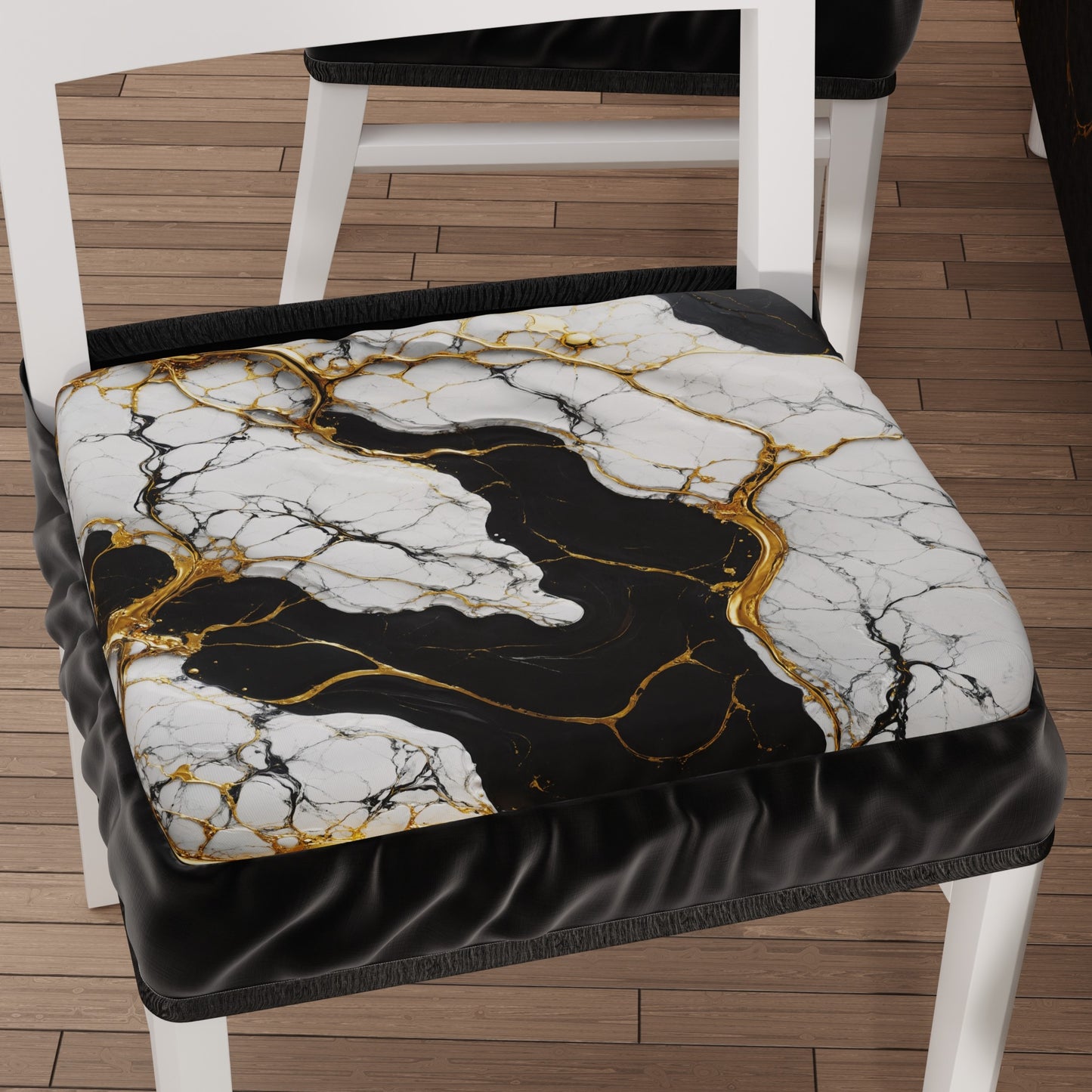 Coprisedia con Elastico Effetto Marmo Nero Bianco | Set 2 o 6 Pz | PETTI