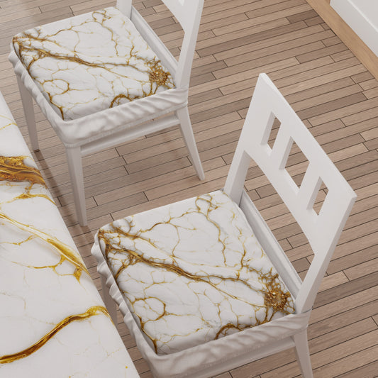 Coprisedia con Elastico Effetto Marmo Bianco | Set 2 o 6 Pz | PETTI