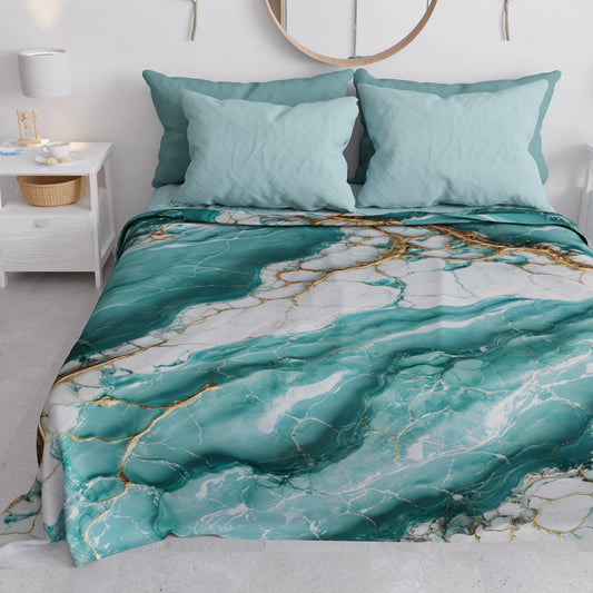 Copriletto Estivo, Coperta Leggera, Lenzuola Copriletto Effetto Aqua marina - AQUATIQUE