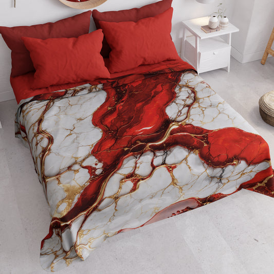 Copriletto Estivo, Coperta Leggera, Lenzuola Copriletto Effetto Rosso - BLOODY
