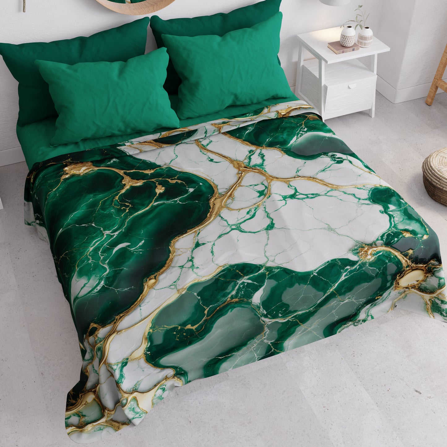 Couvre-lit d'été, Couverture légère, Draps de couvre-lit effet émeraude - ESMERAUR