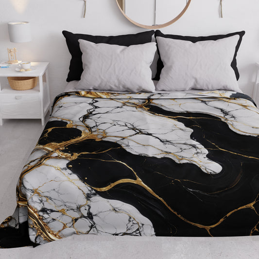 Copriletto Estivo, Coperta Leggera, Lenzuola Copriletto Effetto Nero Bianco - GILDENITE