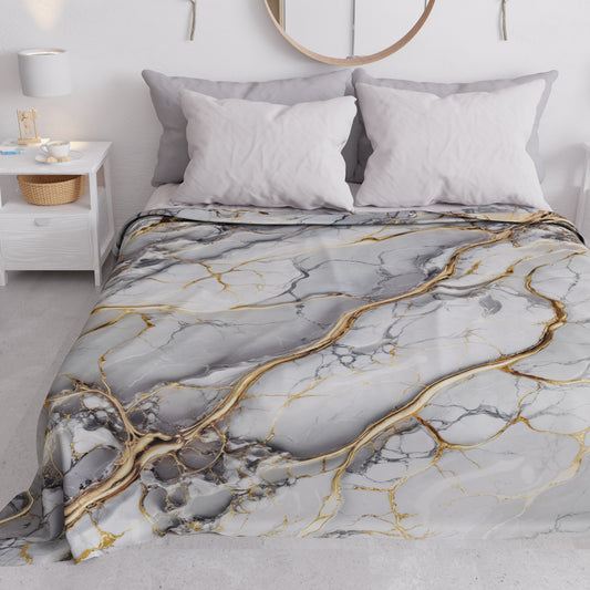 Copriletto Estivo, Coperta Leggera, Lenzuola Copriletto Effetto Grigio Chiaro - GRAFYLUX