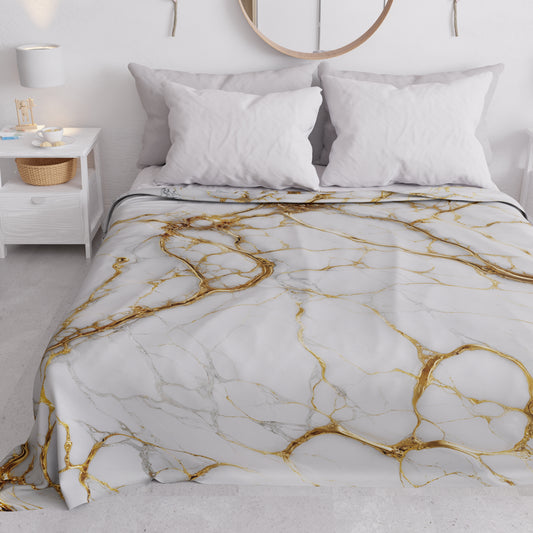 Copriletto Estivo, Coperta Leggera, Lenzuola Copriletto Effetto Bianco - MARBLICE