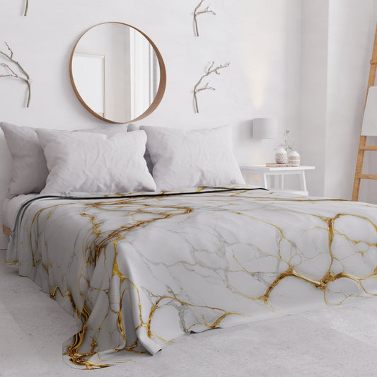 Copriletto Estivo, Coperta Leggera, Lenzuola Copriletto Effetto Bianco - MARBLICE