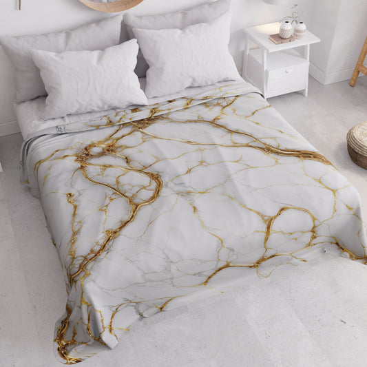 Copriletto Estivo, Coperta Leggera, Lenzuola Copriletto Effetto Bianco - MARBLICE