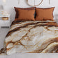 Couvre-lit d'été, Couverture légère, Draps de couvre-lit effet marbre marron - MOCCACHINO