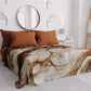 Couvre-lit d'été, Couverture légère, Draps de couvre-lit effet marbre marron - MOCCACHINO