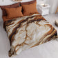 Couvre-lit d'été, Couverture légère, Draps de couvre-lit effet marbre marron - MOCCACHINO