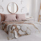 Couvre-lit d'été, Couverture légère, Draps de couvre-lit effet marbre rose poudré - ROSELITHE