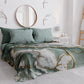 Couvre-lit d'été, Couverture légère, Draps de couvre-lit effet marbre sauge - SALVOR