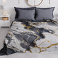 Copriletto Estivo, Coperta Leggera, Lenzuola Copriletto Effetto Marmo Grigio Scuro - SMOKITE