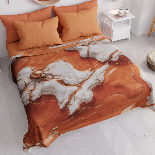 Copriletto Estivo, Coperta Leggera, Lenzuola Copriletto Effetto Marmo Terracotta - TERRARUM