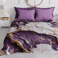 Couvre-lit d'été, Couverture légère, Draps de couvre-lit effet marbre violet - VIOLETRIC