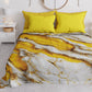 Couvre-lit d'été, Couverture légère, Draps de couvre-lit effet marbre jaune - YELLOOOW