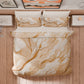 Housse de Couette Double, Simple, 1 Place et Demie, Effet Marbre Beige