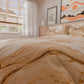 Housse de Couette Double, Simple, 1 Place et Demie, Effet Marbre Beige