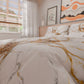 Housse de Couette Double, Simple, 1 Place et Demie, Effet Marbre Blanc
