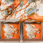 Cuscini per Sedie Cucina Eleganti Effetto Marmo Arancio - AURANGE