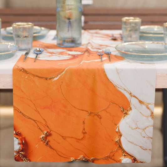 Runner da Tavola Moderno Effetto Marmo Aurange