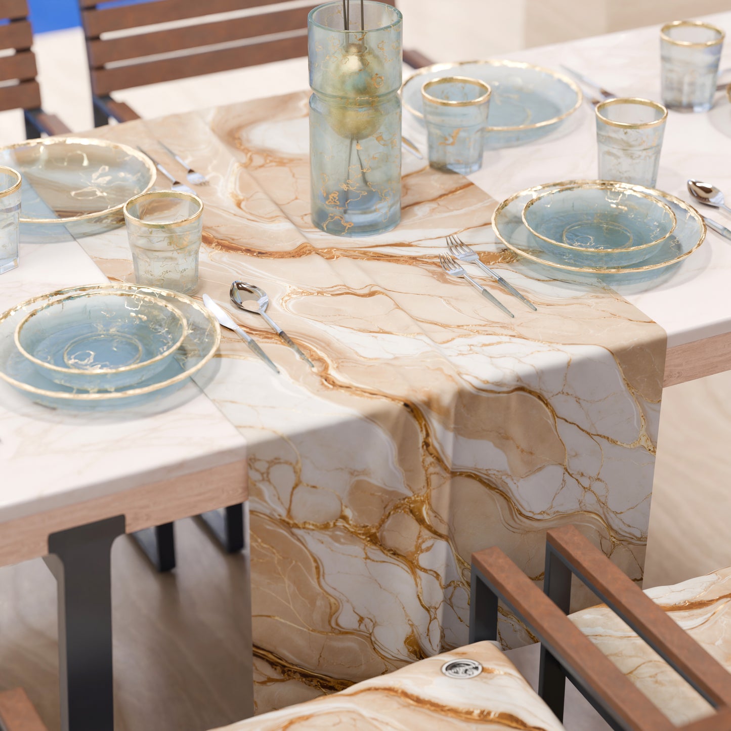 Runner da Tavola Moderno Effetto Marmo Doracream