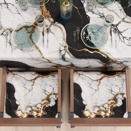 Cuscini per Sedie Cucina Eleganti Effetto Marmo Nero Bianco - GILDENITE