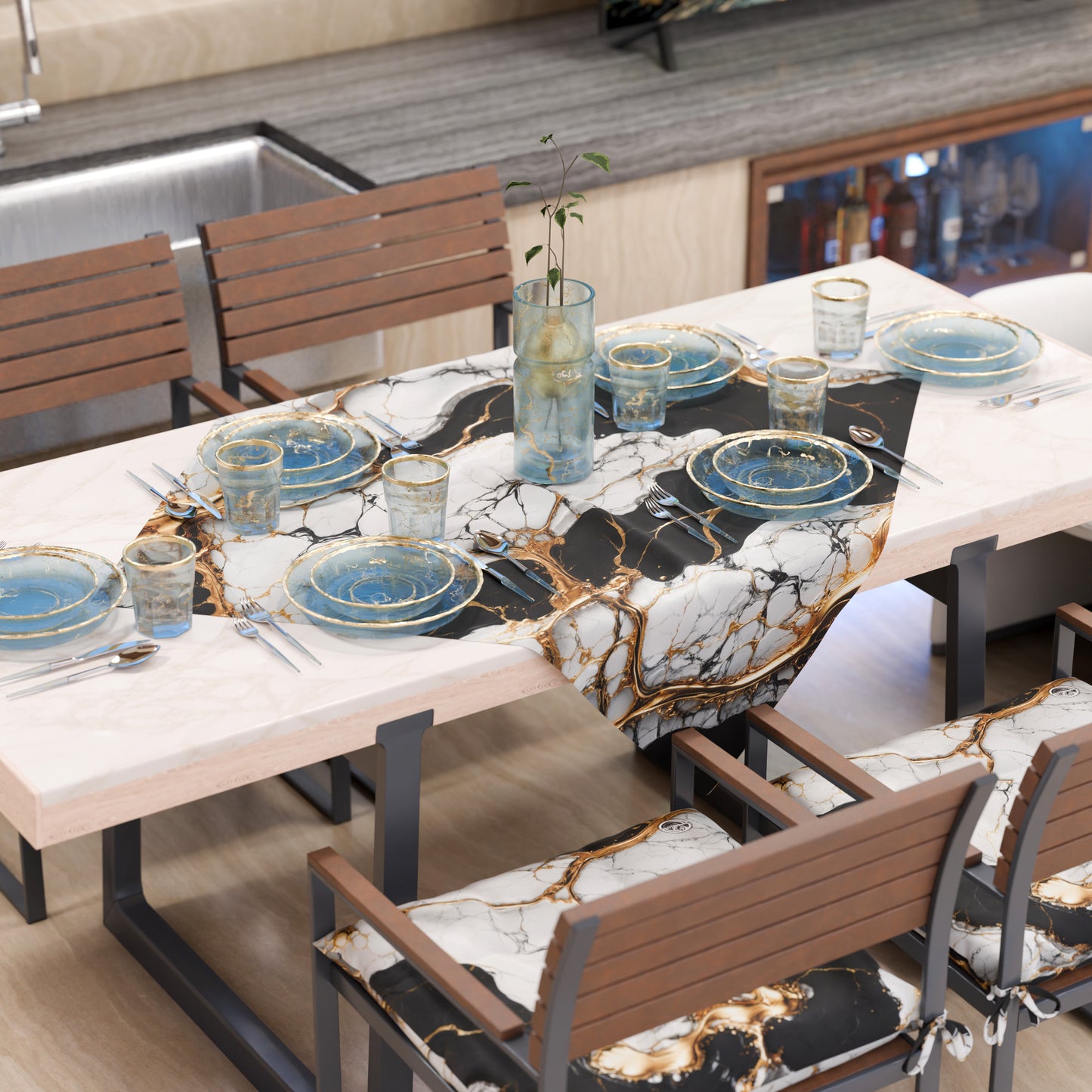 Centre de Table Moderne Effet Marbre Gildenite