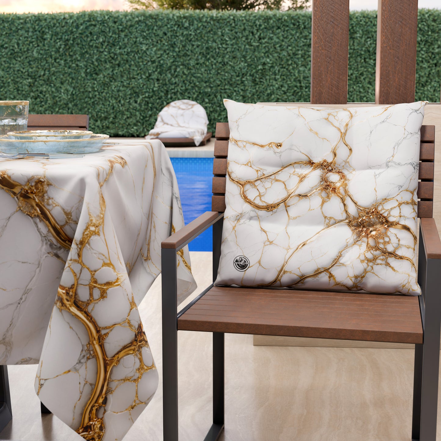 Coussins pour Chaises de Cuisine Élégants Effet Marbre Blanc - MARBLICE