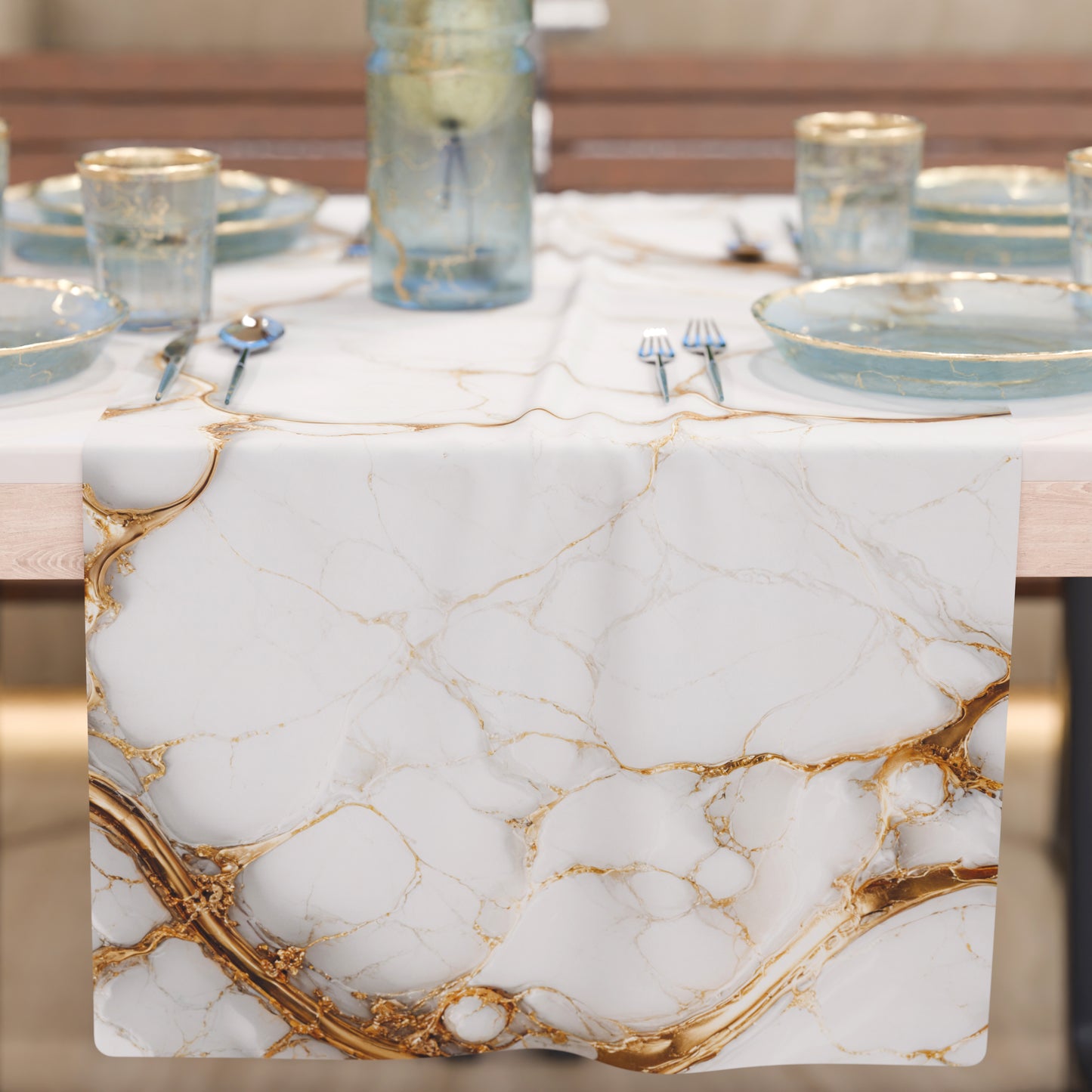 Chemin de Table Moderne Effet Marbre Marblice