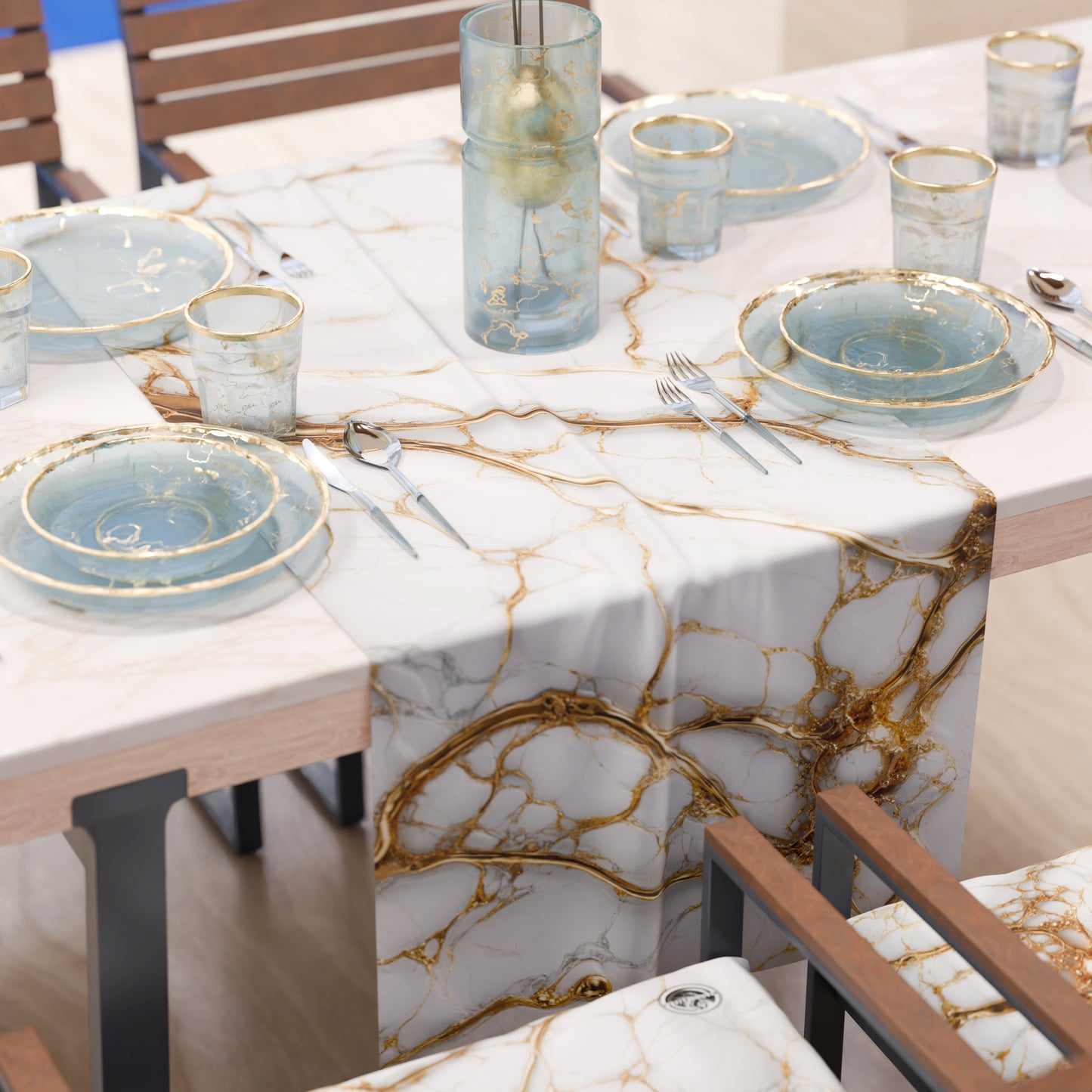 Chemin de Table Moderne Effet Marbre Marblice