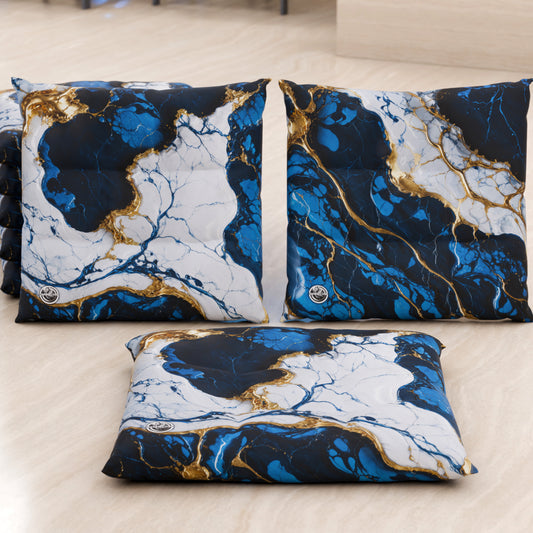 Cuscini per Sedie Cucina Eleganti Effetto Marmo Blu Notte - NAVYGLO