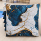 Cuscini per Sedie Cucina Eleganti Effetto Marmo Blu Oceano - OCEAGLINT