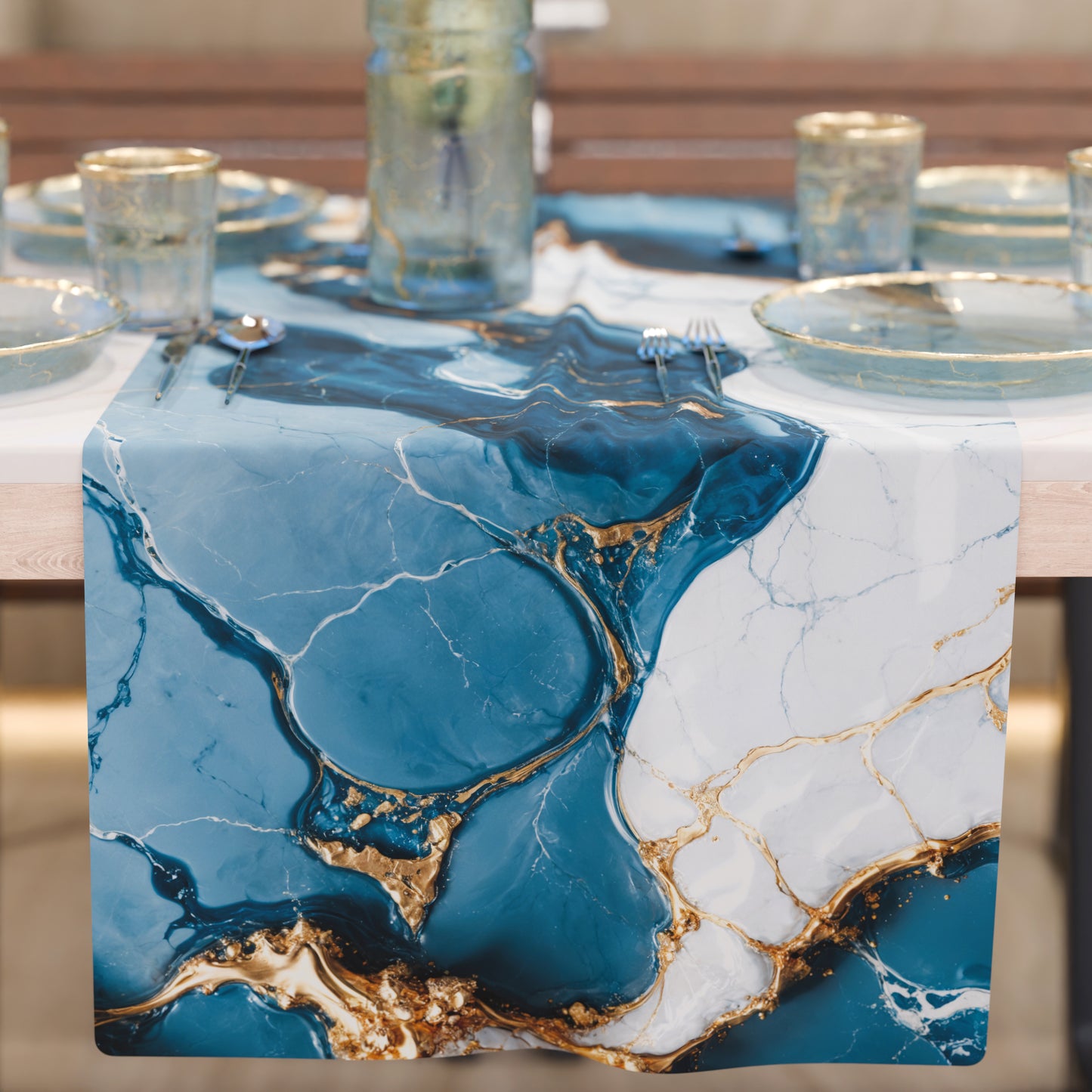 Chemin de Table Moderne Effet Marbre Oceaglint