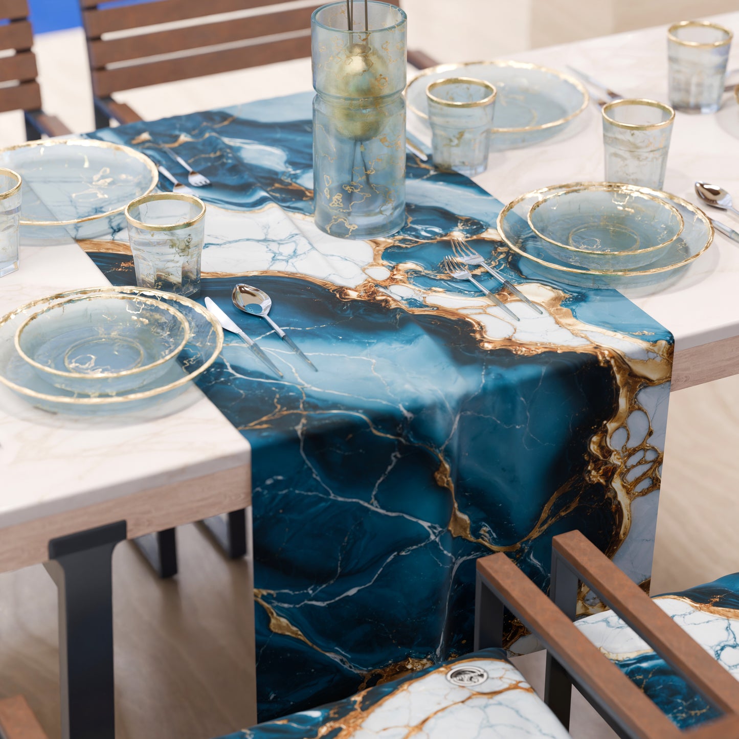 Chemin de Table Moderne Effet Marbre Oceaglint