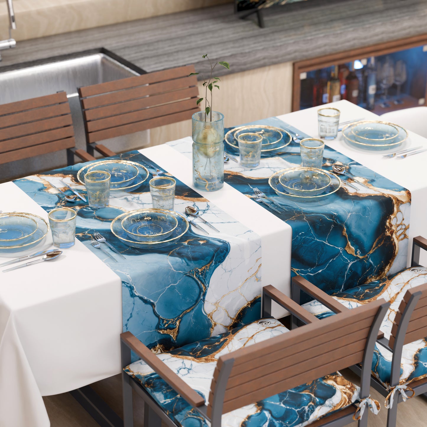 Chemin de Table Moderne Effet Marbre Oceaglint