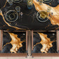 Coussins pour Chaises de Cuisine Élégants Effet Marbre Noir et Or - ONYXLITE