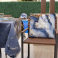 Coussins pour Chaises de Cuisine Élégants Effet Marbre Indigo - PERIWINKY