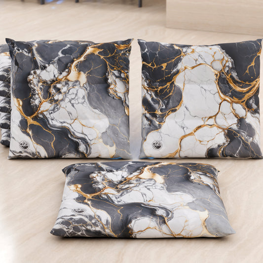 Cuscini per Sedie Cucina Eleganti Effetto Marmo Grigio Scuro - SMOKITE