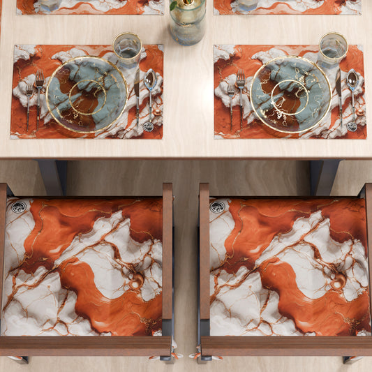 Tovagliette Americane Eleganti Effetto Marmo Terracotta - TERRARUM