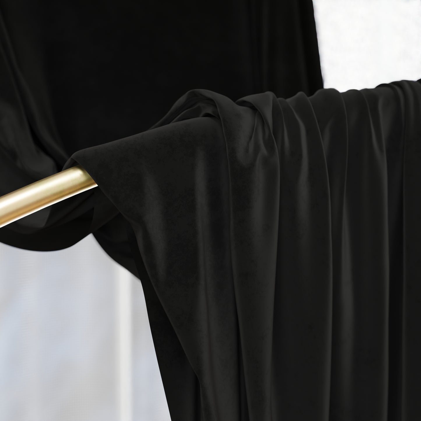Tenda a Pannello in Velluto per Interni con Anelli, 140x280 cm, Nero