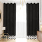 Tenda a Pannello in Velluto per Interni con Anelli e Pizzo Rebrodè, 140x280 cm, Nero by Sissy