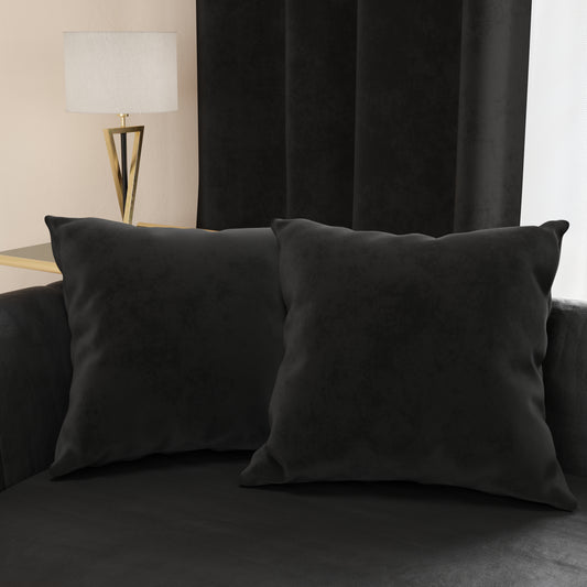 Cuscini Arredo Velluto 2 Pezzi Nero Divano Letto Made in Italy | PETTI