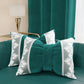 Coussin décoratif nœud en velours avec volant et dentelle rebrodée 40x50 cm, coussin de canapé étain par Sissy