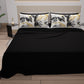 Draps en Coton, Parure de Lit avec Taies d'Oreiller en Impression Digitale Palmwater Noir