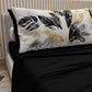 Draps en Coton, Parure de Lit avec Taies d'Oreiller en Impression Digitale Palmwater Noir