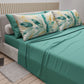 Lenzuola in Cotone, Completo Letto con Federe in Stampa Digitale Palmwater Ottanio